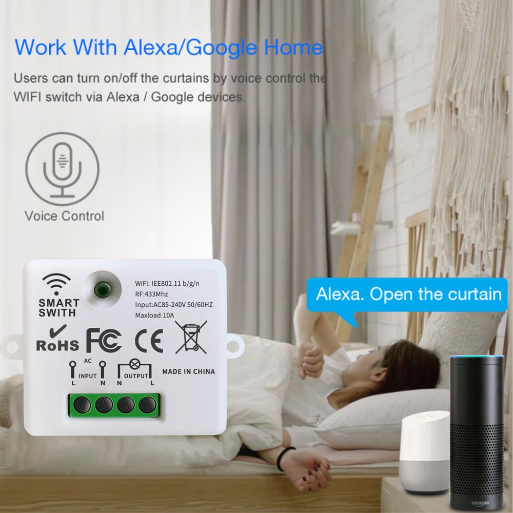 Wifi Tuya Mini Smart Lichtschakelaar 433Mhz Draadloze Wall Panel Touch Switch 220V 10A Relais Werkt Met Alexa google Thuis Slimme Leven