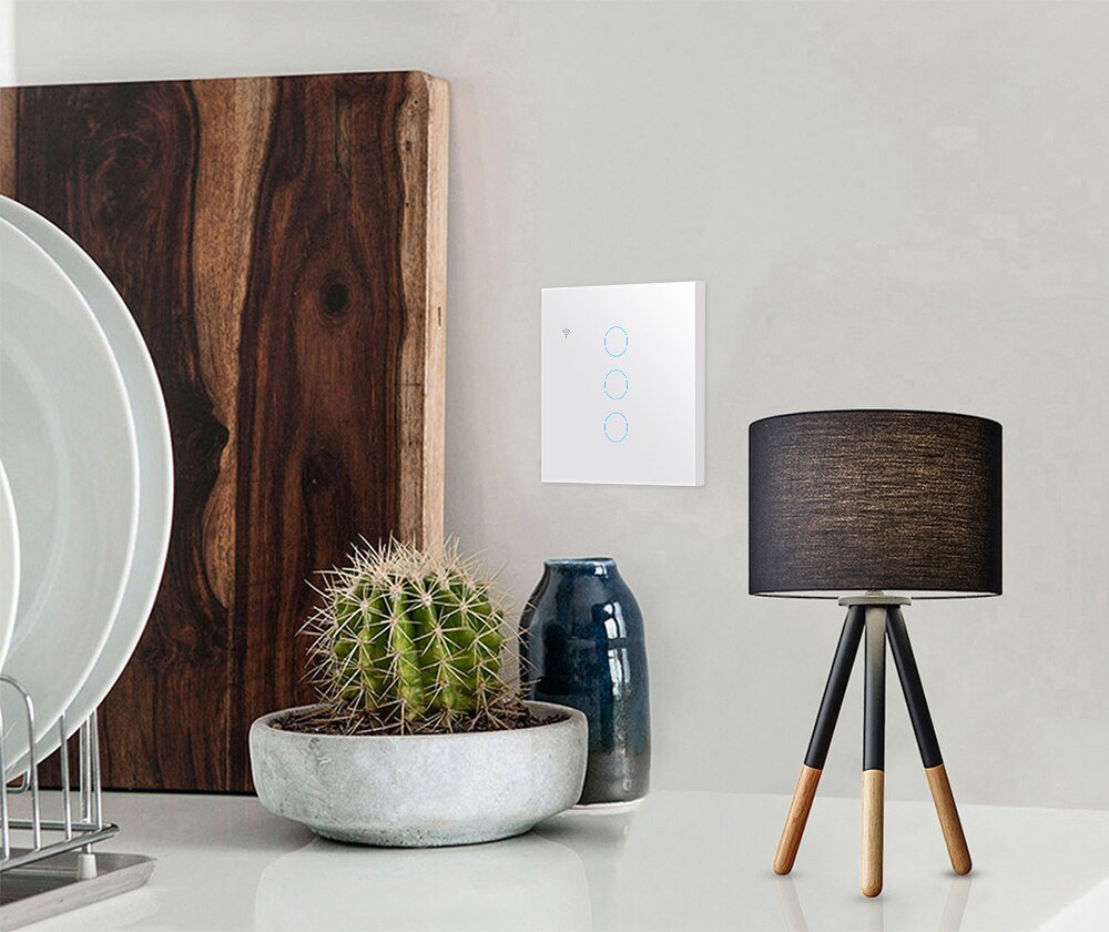 WiFi Light Swith Tuya Smart Life Touch Wall Switch Glass Panel App Remote Voice Control Work With Alexa Google Home Touch Switch