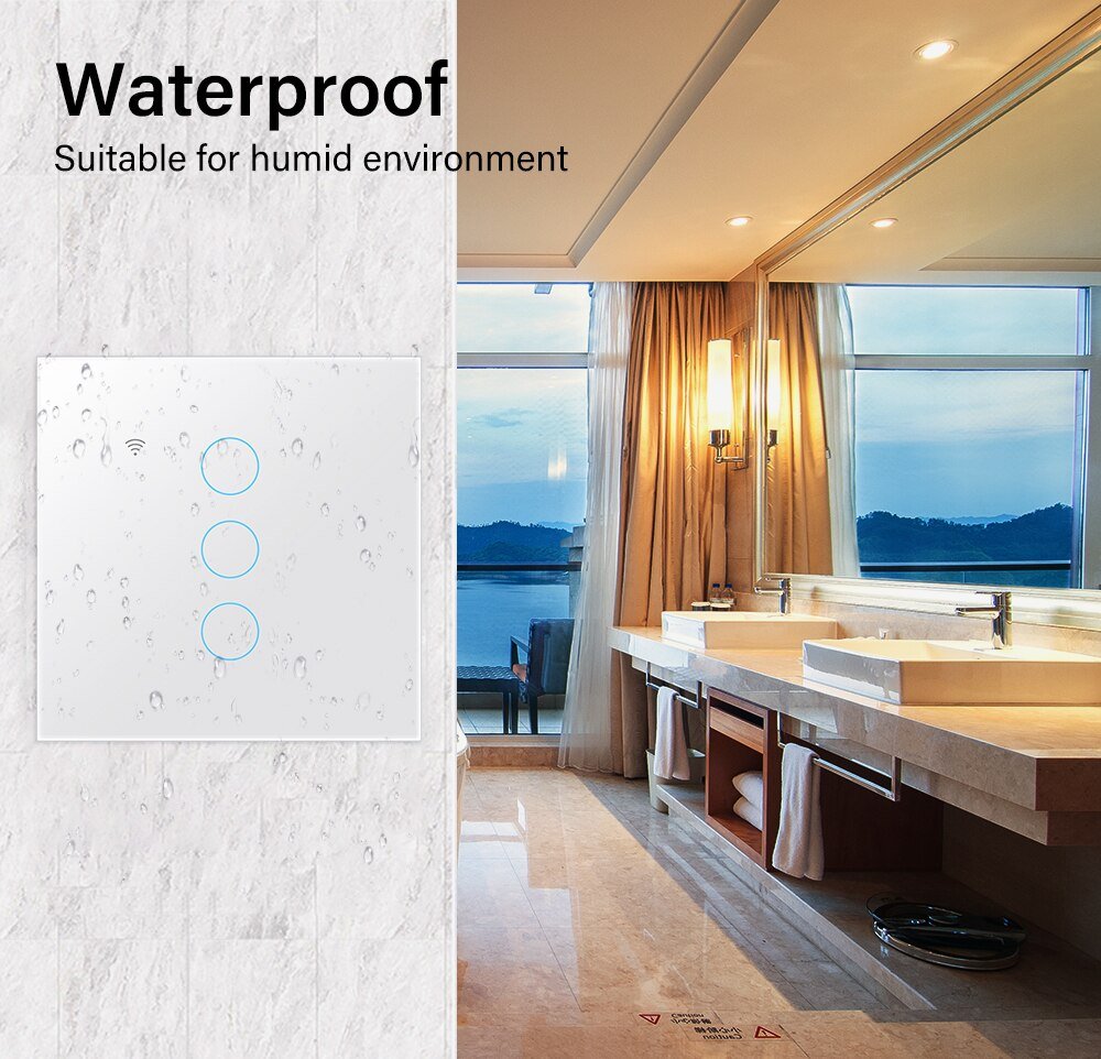 WiFi Light Swith Tuya Smart Life Touch Wall Switch Glass Panel App Remote Voice Control Work With Alexa Google Home Touch Switch