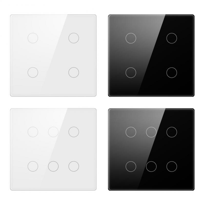 Tuya Wifi Smart Switch Brazilië Ac 110-220V 4X4 Touch Screen Panel 4/6 Gang Lichtschakelaar app Controle Werk Met Alexa Google Thuis