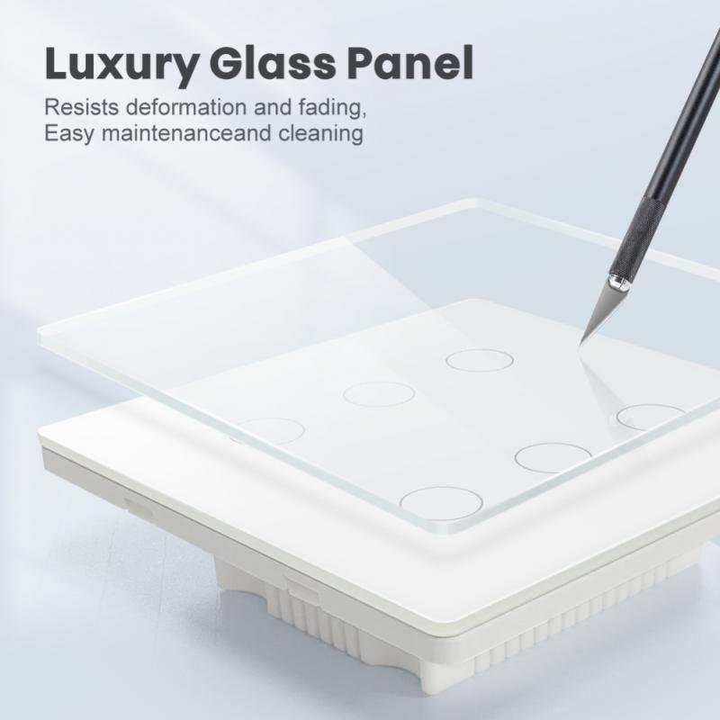 Tuya Wifi Smart Switch Brazilië Ac 110-220V 4X4 Touch Screen Panel 4/6 Gang Lichtschakelaar app Controle Werk Met Alexa Google Thuis