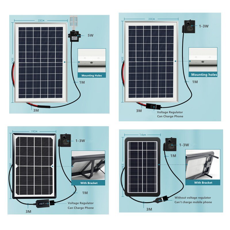 3W 5W Solar Waterpomp Borstelloze Motor Zonnepaneel Pomp 12V Voor Vijver/Zwembad Tuin/solar Poum Kit/Solar Vijver Pum