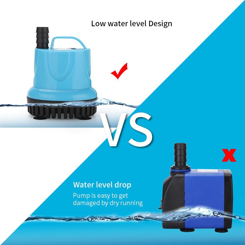 Dompelpomp 10W/18W/25W/45W/60W 600-4500L/H 220V Aquarium Fish Pond Tank Temperatuurregeling Schoon Uitloop
