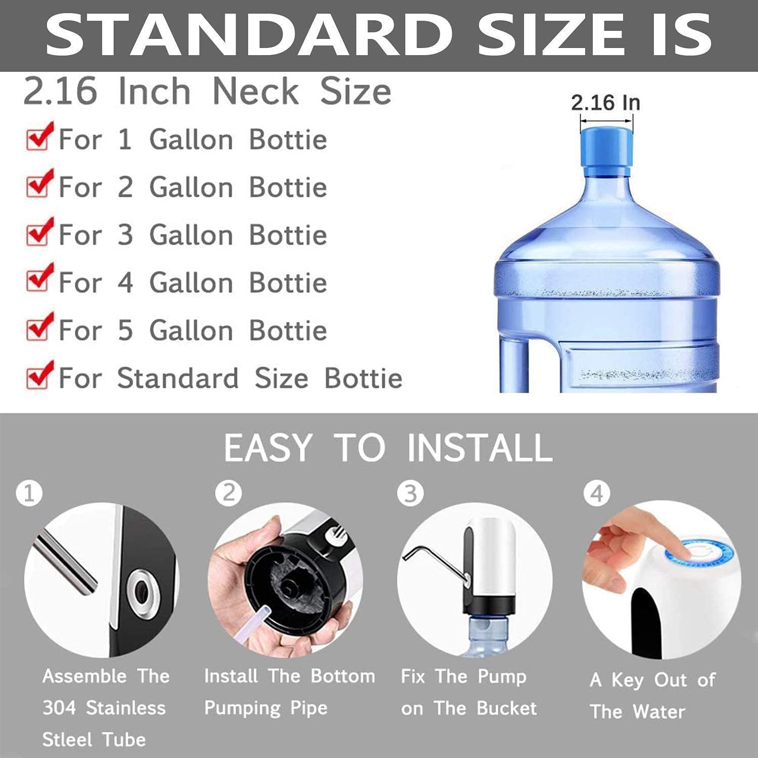 Xiao_Mi Smart Leven Fles Elektrische Water Dispenser Draagbare Handig Fles Automatische Water Pomp Voor Universele 5 Gallon Fles