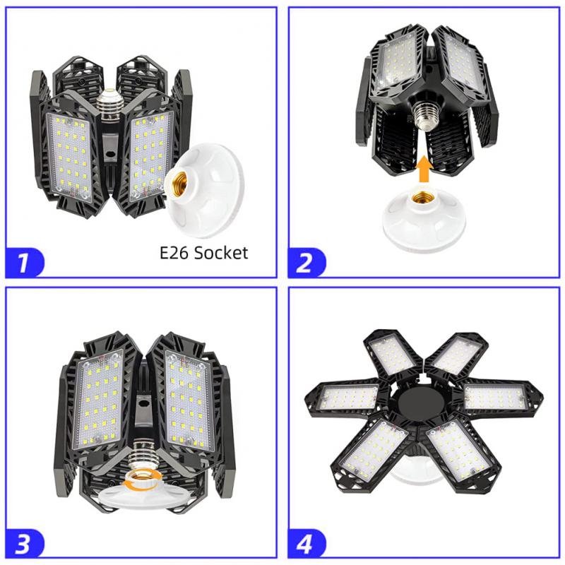 Mini Led Garage Licht E27 Hoge Bay Lamp Magazijn Energiebesparing 90 ° Opvouwbare Plafond Verlichting Voor Magazijn Workshop Verlichting