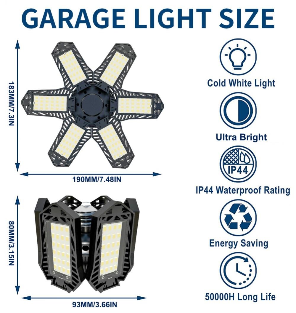 Mini Led Garage Licht E27 Hoge Bay Lamp Magazijn Energiebesparing 90 ° Opvouwbare Plafond Verlichting Voor Magazijn Workshop Verlichting