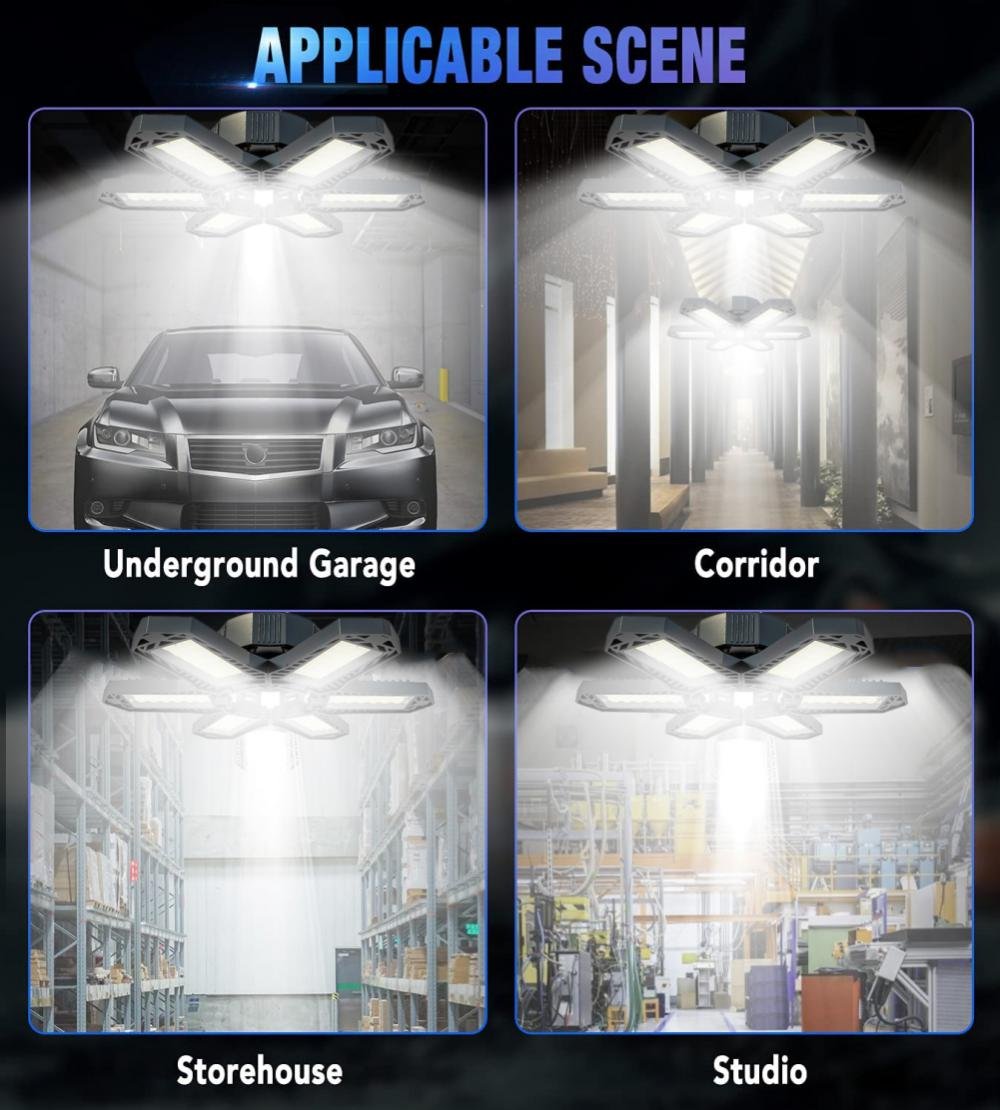Mini Led Garage Licht E27 Hoge Bay Lamp Magazijn Energiebesparing 90 ° Opvouwbare Plafond Verlichting Voor Magazijn Workshop Verlichting