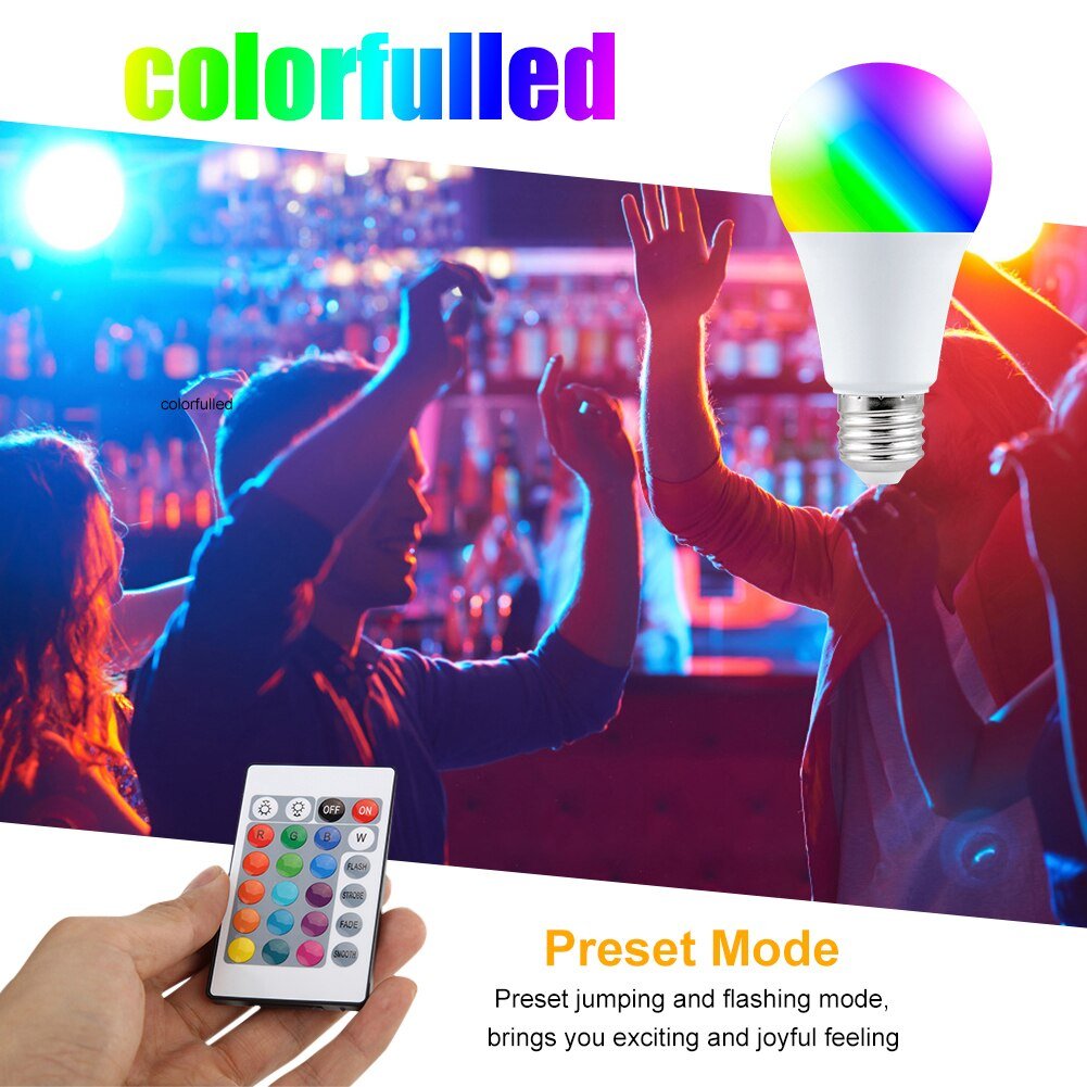 5/10/15/20/25W Kleurrijke Smart Lamp Met Afstandsbediening Slimme Lamp straling-Gratis Energiebesparende Voor Holiday Party Decor
