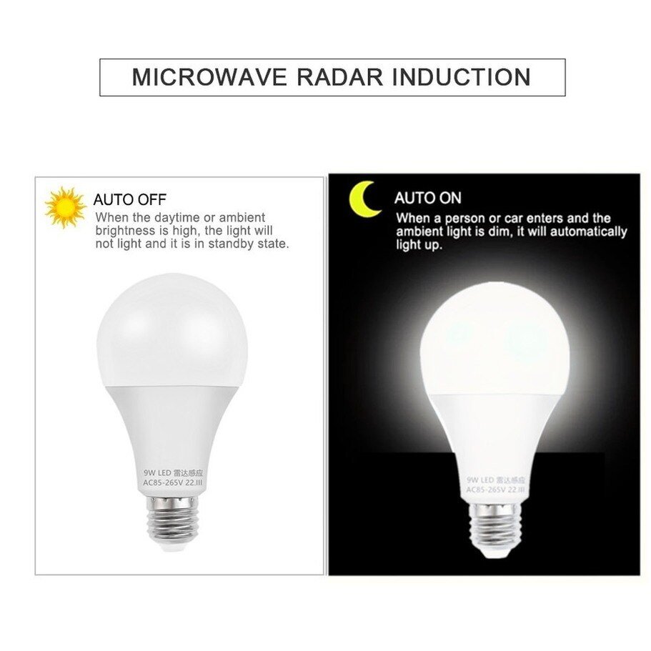 Magnetron Radar Motion Sensor Light Bulb 85-265V E27 Led Lamp Auto Smart Infrarood Lamp Energiebesparende Bombillas huis Veranda