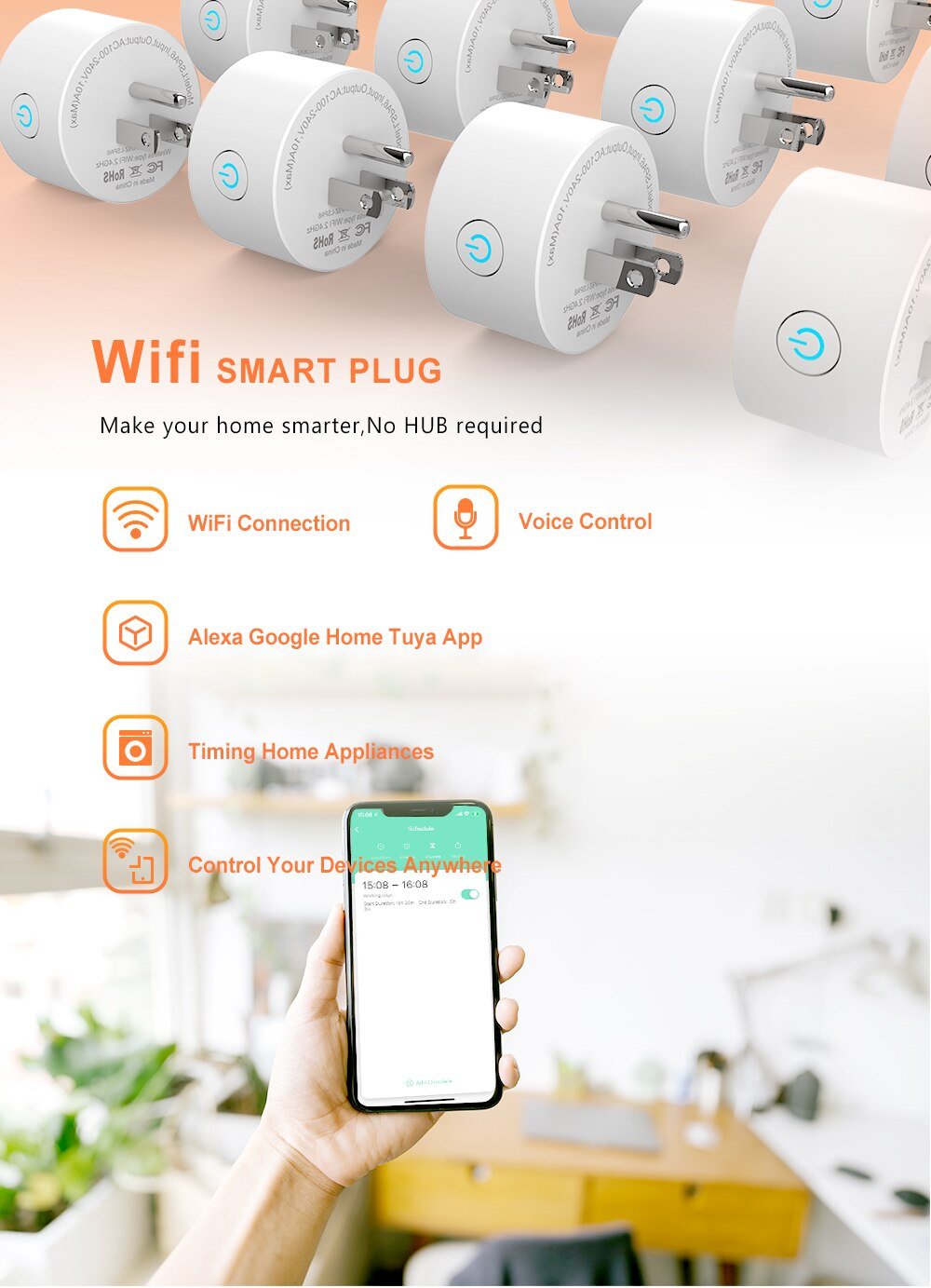Timing Functie Afstandsbediening Stopcontact 10A Smart Plug Us Wifi Amerikaanse Outlet Voor Alexa Google Home Tuya Smartlife App Timing Functie Afstandsbediening Stopcontact 10A Smart Plug Us Wifi Amerikaanse Outlet Voor Alexa Google Home Tuya Smartlife App