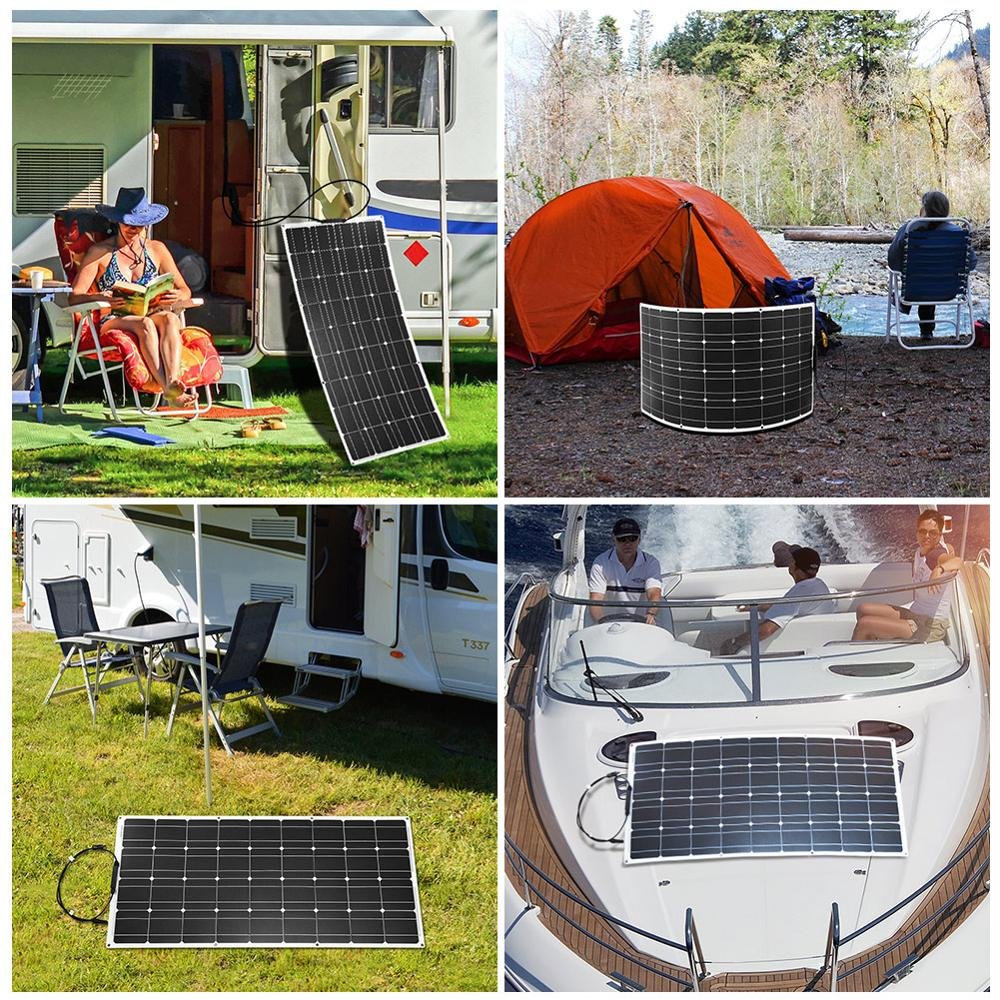 Dokio 18V/16V 100W 200W Flexibele Monokristallijn Zonnepaneel Lading 12V Batterij Voor Auto/Boot/Home Waterdicht Zonnepaneel China