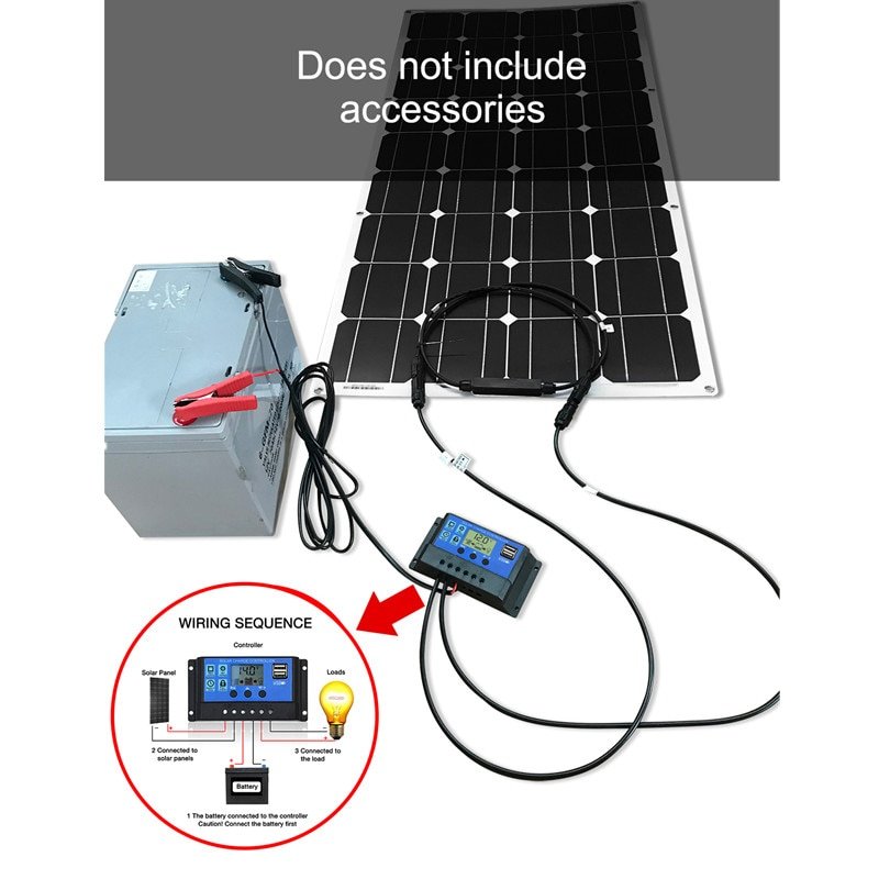 Dokio 18V/16V 100W 200W Flexibele Monokristallijn Zonnepaneel Lading 12V Batterij Voor Auto/Boot/Home Waterdicht Zonnepaneel China