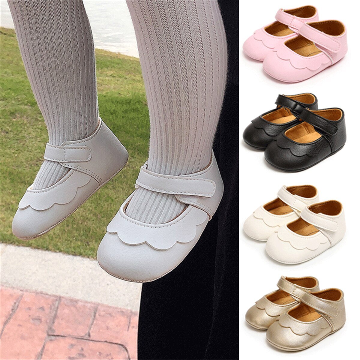 Groothandel Leuke Soft Leather Baby Prinses Schoenen Baby Pasgeboren Meisjes Massief Rubberen Zool Prewalker Antislip Babyschoenen Groothandel Leuke Soft Leather Baby Prinses Schoenen Baby Pasgeboren Meisjes Massief Rubberen Zool Prewalker Antislip Babyschoenen