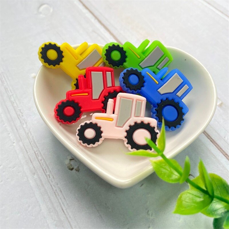 10Pcs Silicone Auto Kralen Baby Tandjes Bpa Gratis Diy Zuigeling Rustgevende Fopspeen Verpleging Armband Speelgoed Accessoire