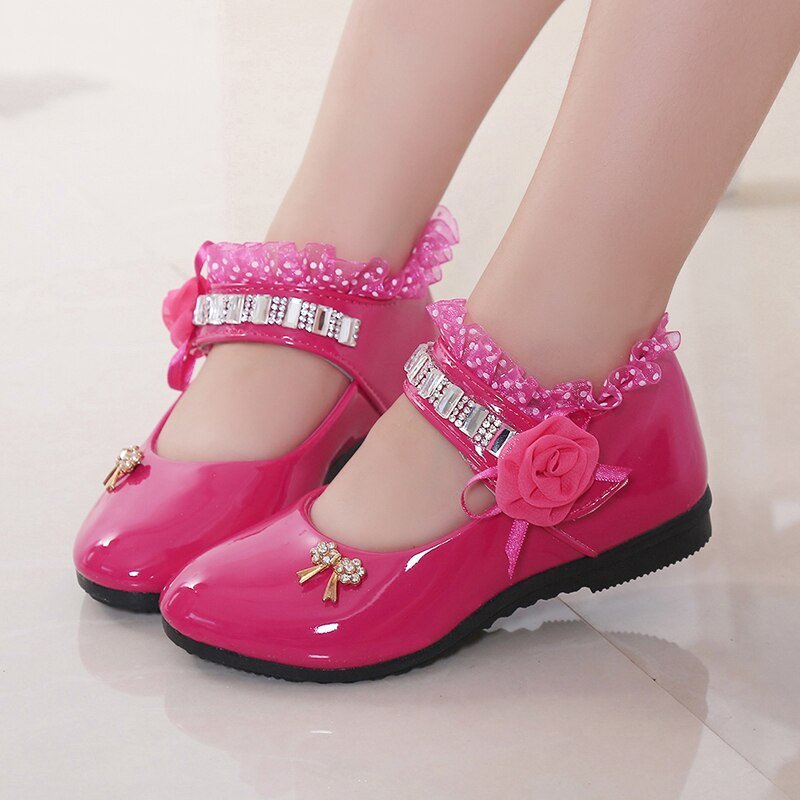 2020 Nieuwe Kinderen Elegante Prinses Pu Lederen Sandalen Kids Meisjes Trouwjurk Party Kralen Schoenen Voor Meisjes