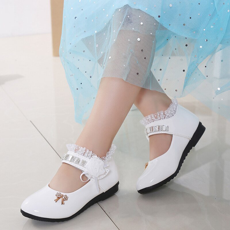 2020 Nieuwe Kinderen Elegante Prinses Pu Lederen Sandalen Kids Meisjes Trouwjurk Party Kralen Schoenen Voor Meisjes