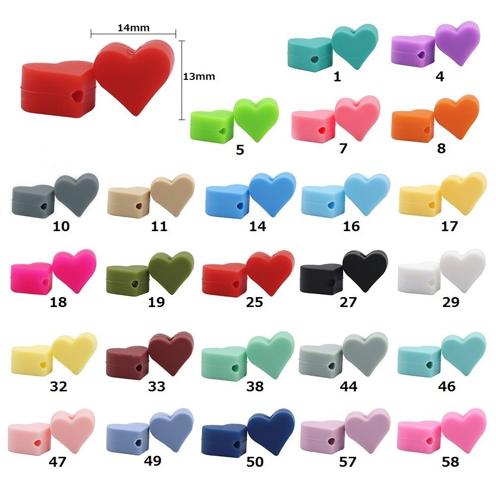Bobo. Doos 10Pc Liefde Hart Siliconen Kralen Tandjes Accessoires Food Grade Silicone Bijtring Bpa Gratis Eco-vriendelijke Baby Bijtring Speelgoed