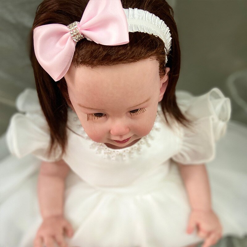 Dollbling Lace Surface Baby Girls Infant Newborn Princess Shoes First Walkers Sparkly Glitter Soft Bow Buckle Toddler Shoes