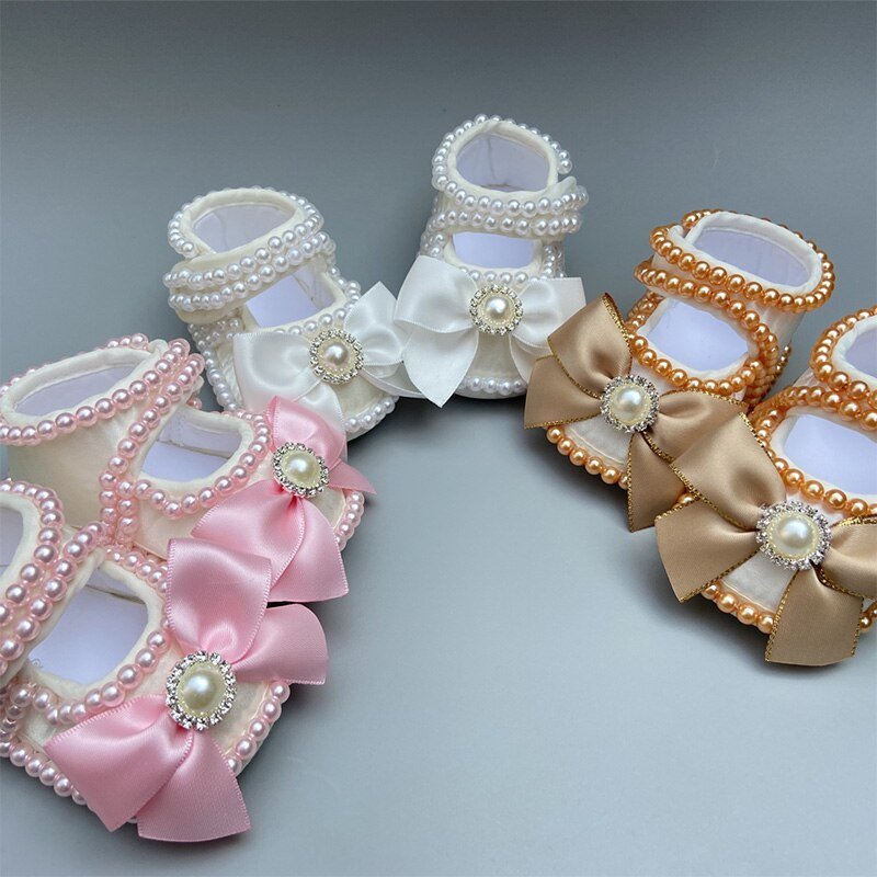 Dollbling Baby Schoenen Roze Baby Meisje Schoenen Wedding Party Baby Meisje Gown Fotografie Eerste Wandelaar Naaien Parels