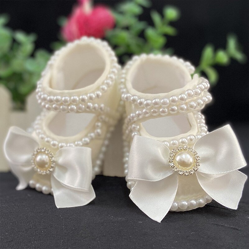 Dollbling Baby Schoenen Roze Baby Meisje Schoenen Wedding Party Baby Meisje Gown Fotografie Eerste Wandelaar Naaien Parels