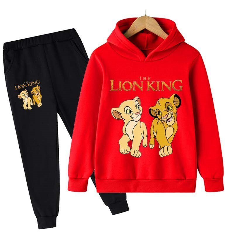 Kids De Lion King Kleding 2 Stuks Sets Voor Meisjes Kleding Jongens Simba Hoodies Top + Broek Kinderen Pak trainingspak Sportwear
