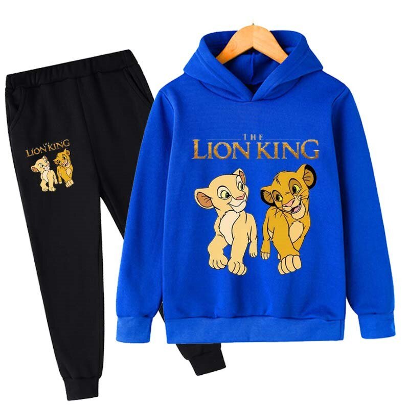 Kids De Lion King Kleding 2 Stuks Sets Voor Meisjes Kleding Jongens Simba Hoodies Top + Broek Kinderen Pak trainingspak Sportwear