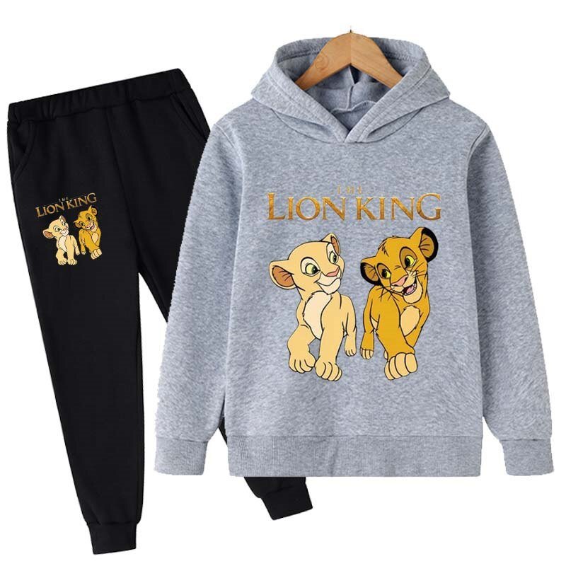 Kids De Lion King Kleding 2 Stuks Sets Voor Meisjes Kleding Jongens Simba Hoodies Top + Broek Kinderen Pak trainingspak Sportwear