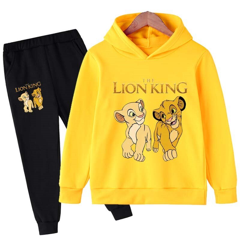 Kids De Lion King Kleding 2 Stuks Sets Voor Meisjes Kleding Jongens Simba Hoodies Top + Broek Kinderen Pak trainingspak Sportwear
