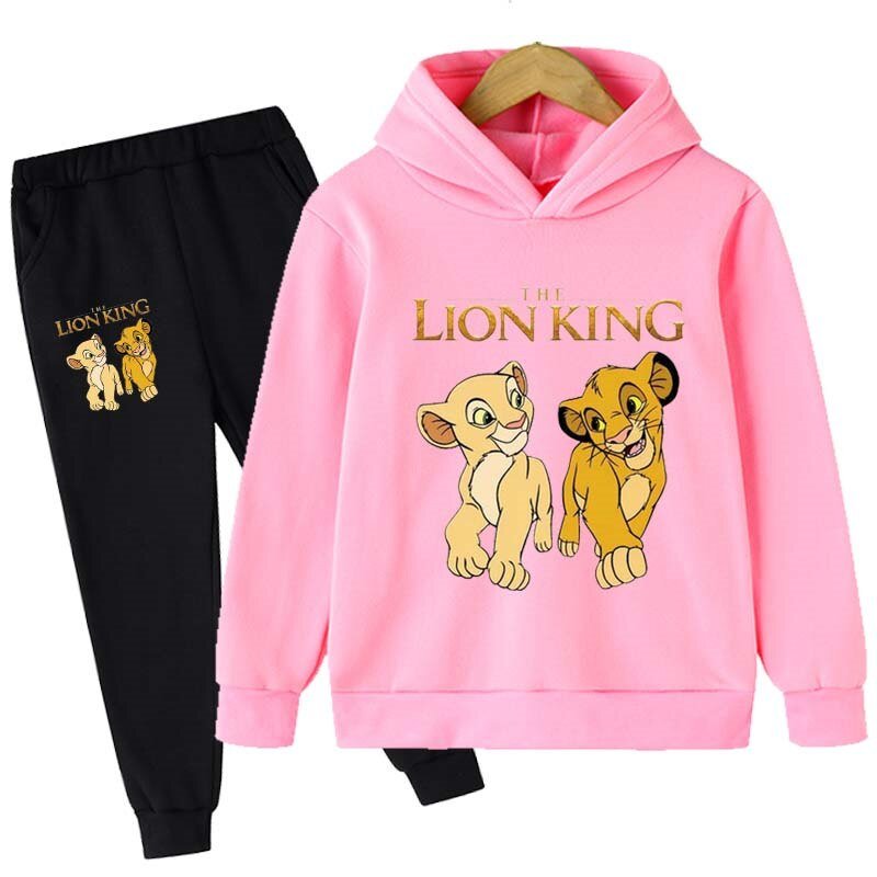 Kids De Lion King Kleding 2 Stuks Sets Voor Meisjes Kleding Jongens Simba Hoodies Top + Broek Kinderen Pak trainingspak Sportwear