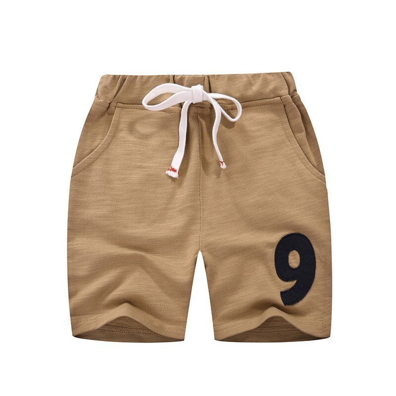 27Kids Zomer Jongens Shorts Elasticiteit Riem Strepen Nummer Sport Gebreide Pocket Broek Casual Katoenen Kinderkleding 2-9year