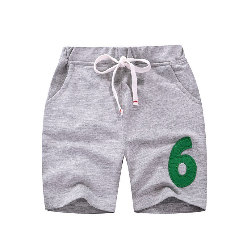 27Kids Zomer Jongens Shorts Elasticiteit Riem Strepen Nummer Sport Gebreide Pocket Broek Casual Katoenen Kinderkleding 2-9year