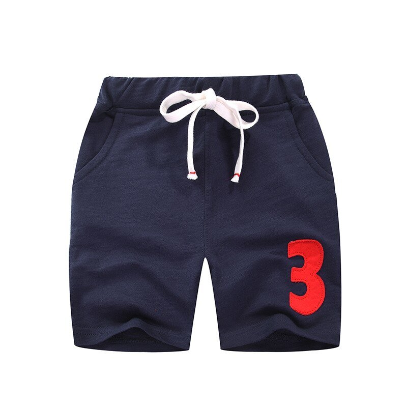 27Kids Zomer Jongens Shorts Elasticiteit Riem Strepen Nummer Sport Gebreide Pocket Broek Casual Katoenen Kinderkleding 2-9year