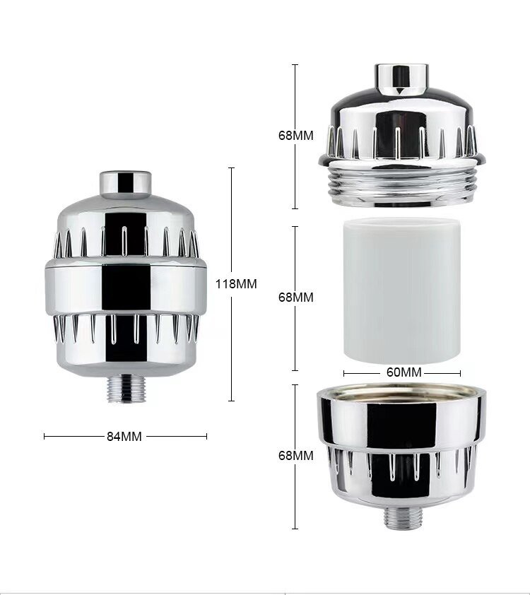 15 Podium Douche Filter Voor Hard Water-Verwijder Chloor Zware Metalen Gefilterd-Vervangbare Filter Element