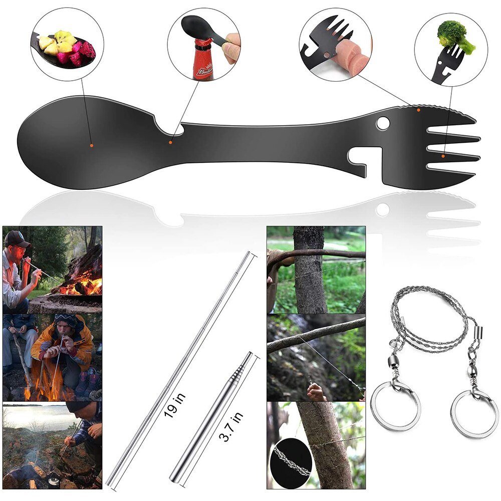 15 In 1 Emergency Survival Kit Gear Camping Reizen Multifunctionele Tactische Verdediging Apparatuur Ehbo Sos Wildernis Adventure