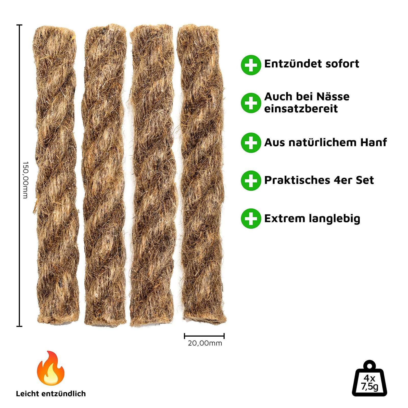 Stuff Vet Touw Uw Survival Tondel Voor Fire Steel Zeer Brandbare En Lange Brandduur Waterdicht Voor Haard, hobo Fornuis