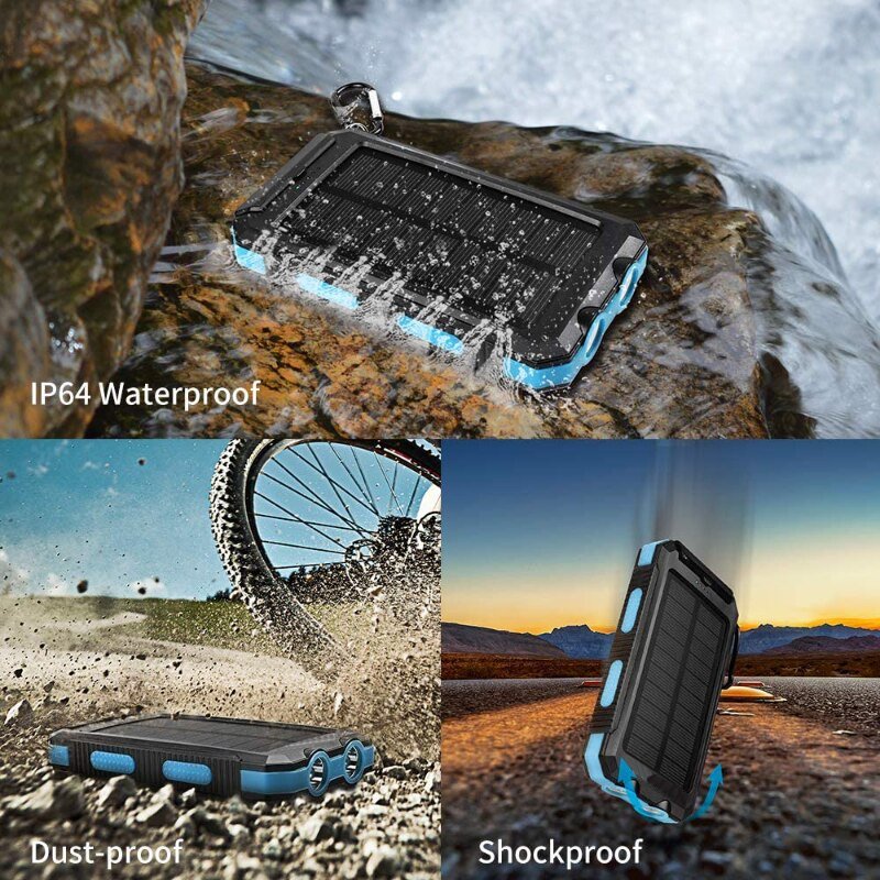 20000Mah Solar Outdoor Survival Camping Apparatuur Tool Portable Solar Power Bank Led Zaklampen Voor Adventure Survival Tool