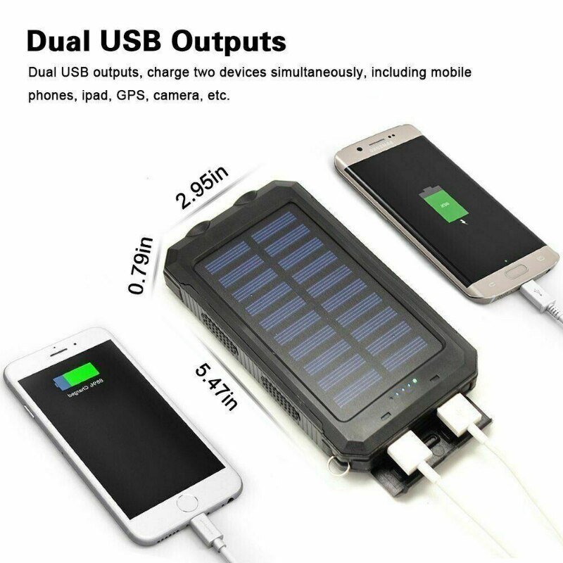 20000Mah Solar Outdoor Survival Camping Apparatuur Tool Portable Solar Power Bank Led Zaklampen Voor Adventure Survival Tool