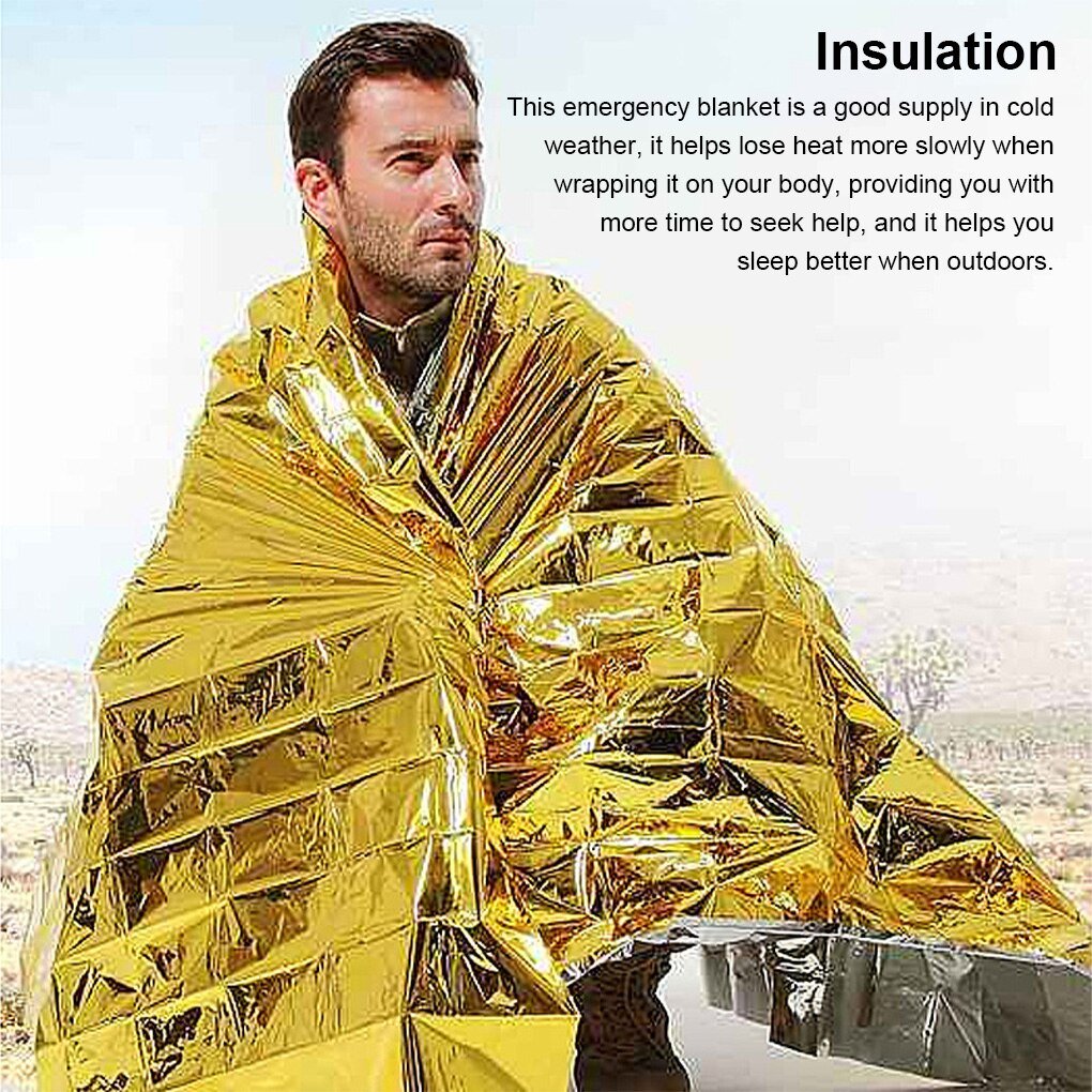 Nooddeken Outdoor Overleven Ehbo Militaire Rescue Kit Winddicht Waterdichte Folie Thermische Deken Voor Camping Wandelen
