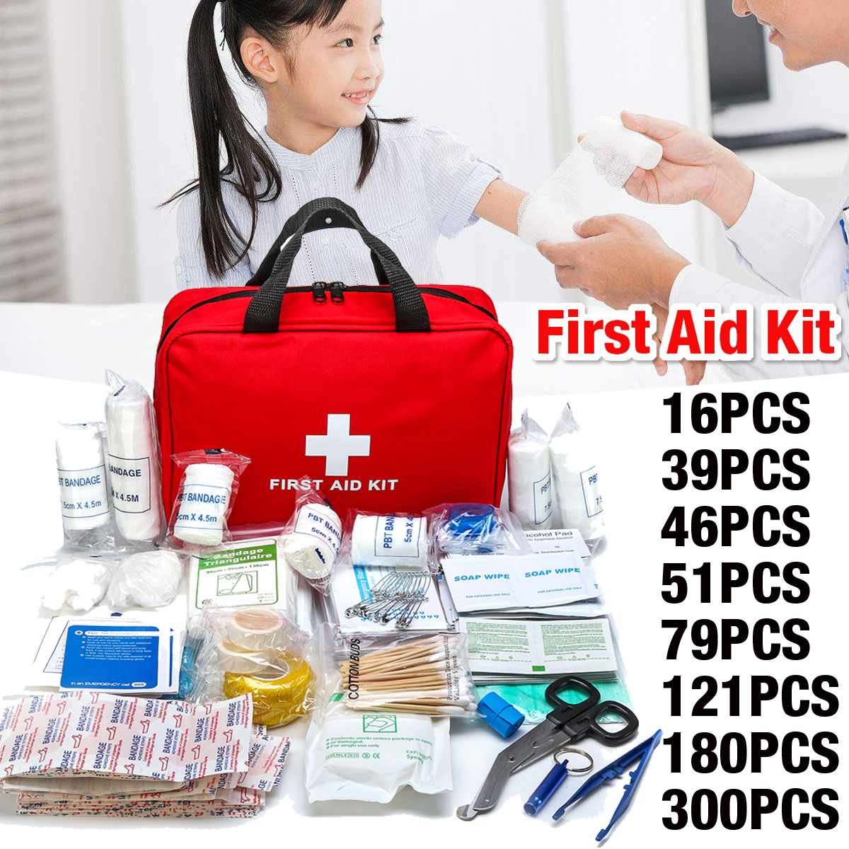 Draagbare 16-300Pcs Emergency Survival Set Ehbo-kit Voor Geneesmiddelen Outdoor Camping Wandelen Medische Zak Emergency Handtas