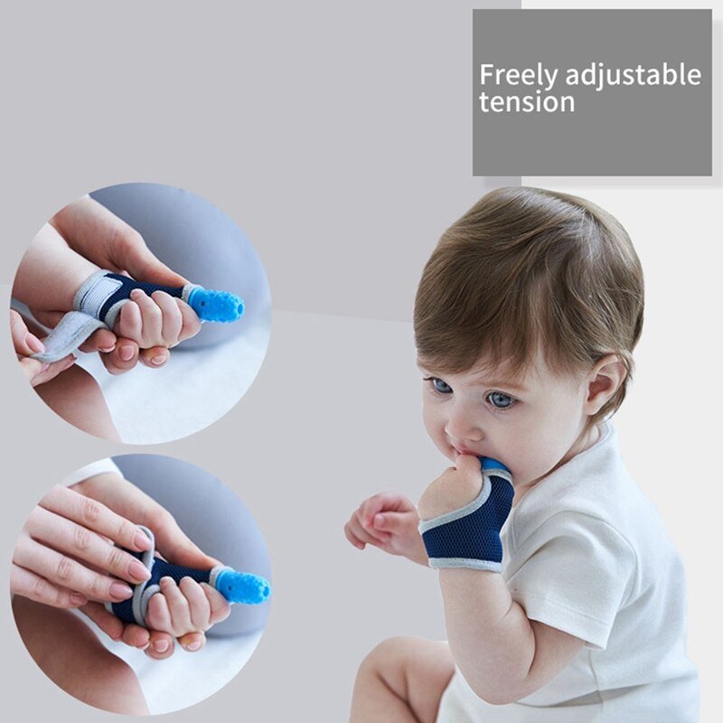 Pasgeboren Dental Care Baby Kind Vinger Guard Stop Duim Zuigen Pols Band Tandjes Handschoenen Baby Verpleging Wanten Bijtring Fopspeen