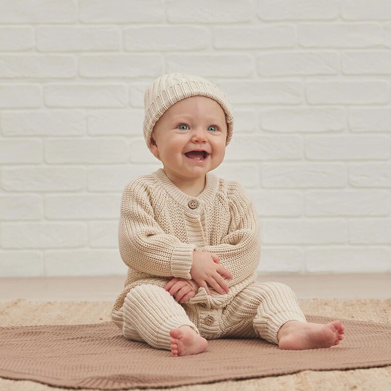 Herfst Winter Baby Gebreide Romper Katoen Met Lange Mouwen Baby Boy Meisje Kleding Pit Strip Single-Breasted Baby Jumpsuit 0-24M