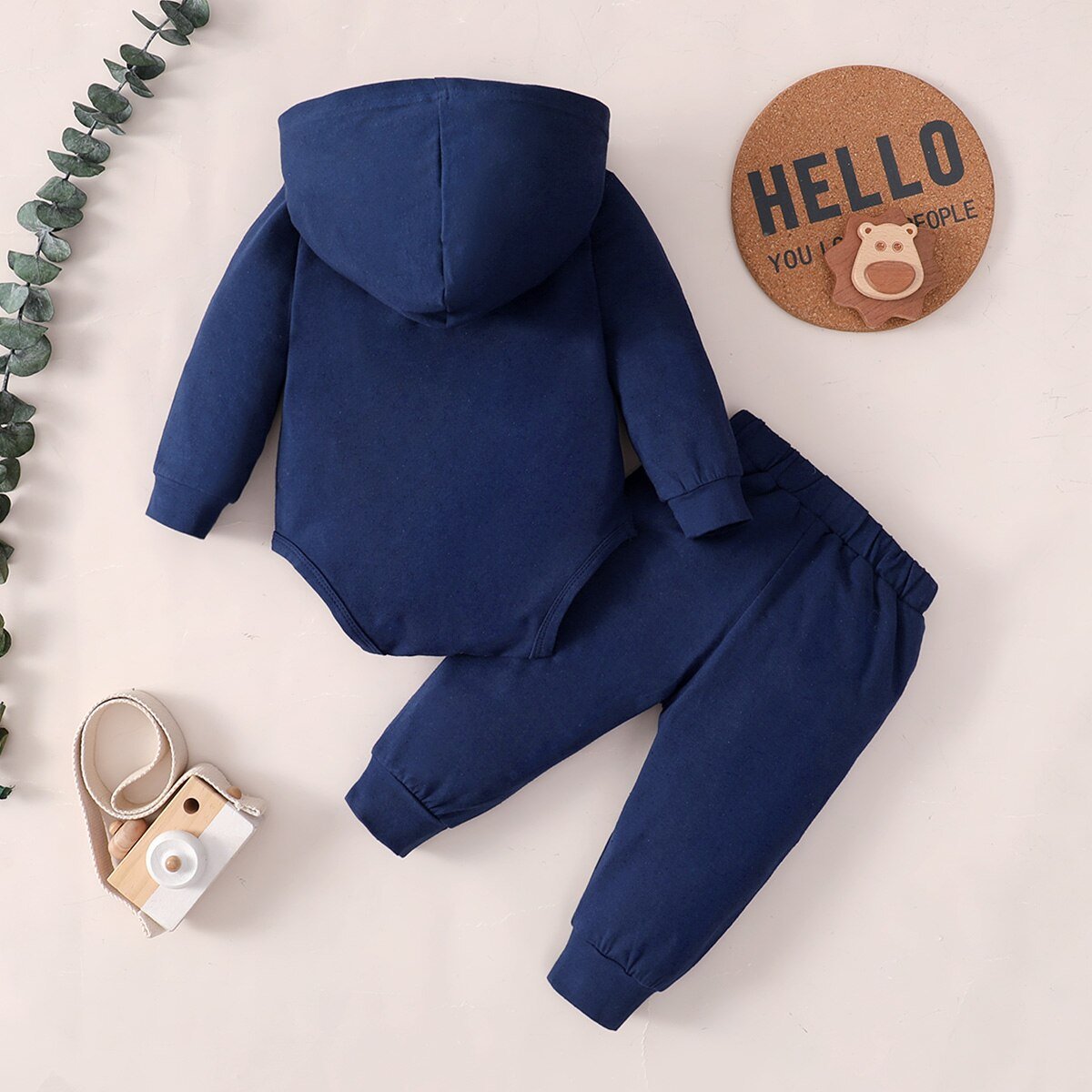 Hibobi 2 Stuks Pasgeboren Baby Boy Kleding Lange Mouwen Hooded Jumpsuit Top & Broek Baby Baby Romper Katoen Kids Outfit