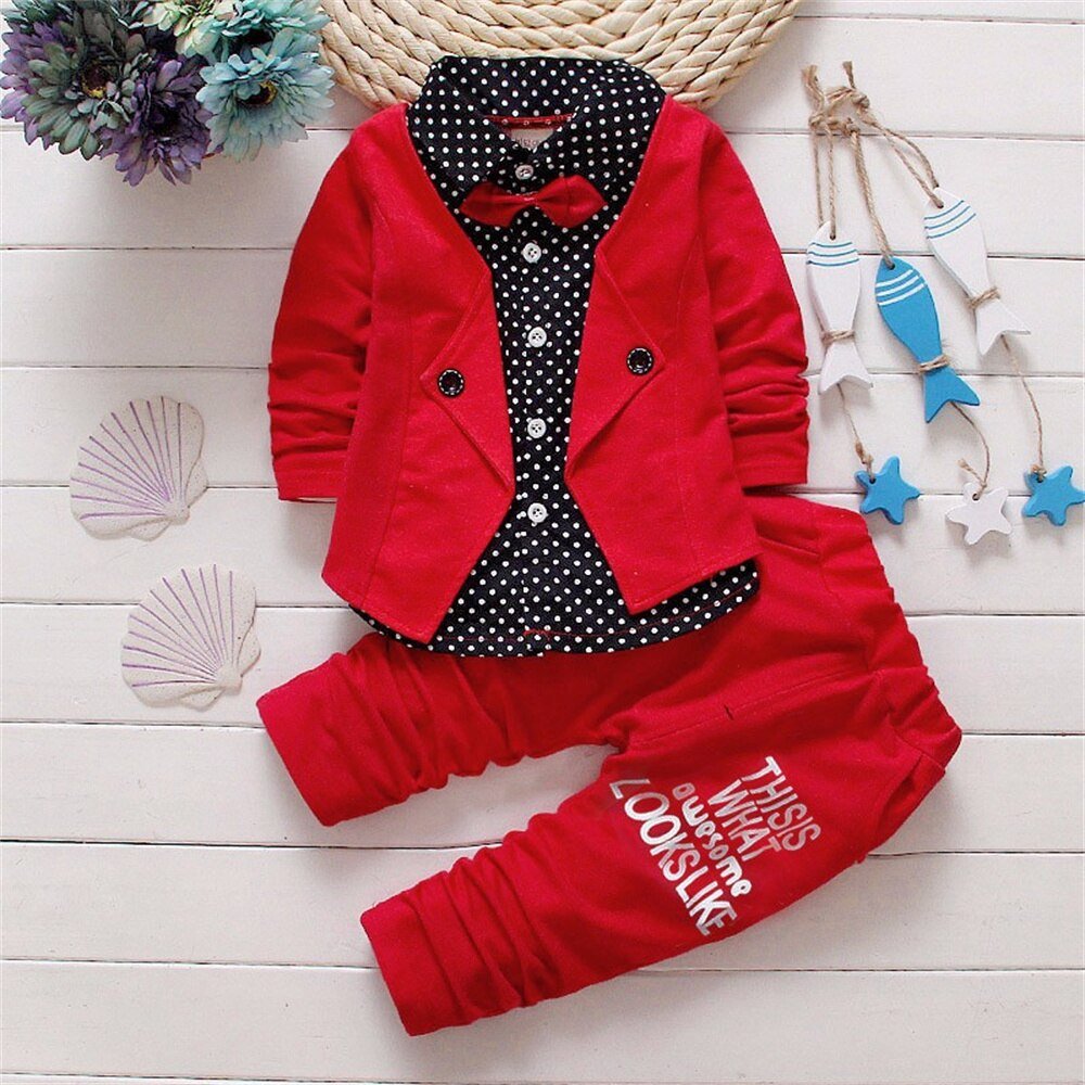 2022 Baby Jongens Kleding Sets Herfst Lente Baby Trainingspakken Peuter Katoen Denim Set Outfits Voor Pasgeboren Jongens Gift Bow Tie