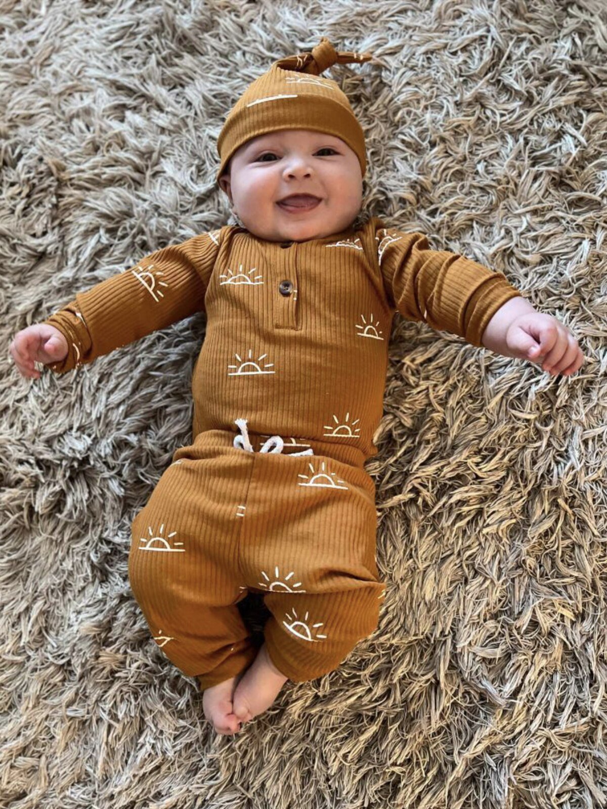 3Pcs Baby Boy Kleding Set Lente Herfst Gebreide V-hals Romper + Baby Broek + Cap Pasgeboren Outfit