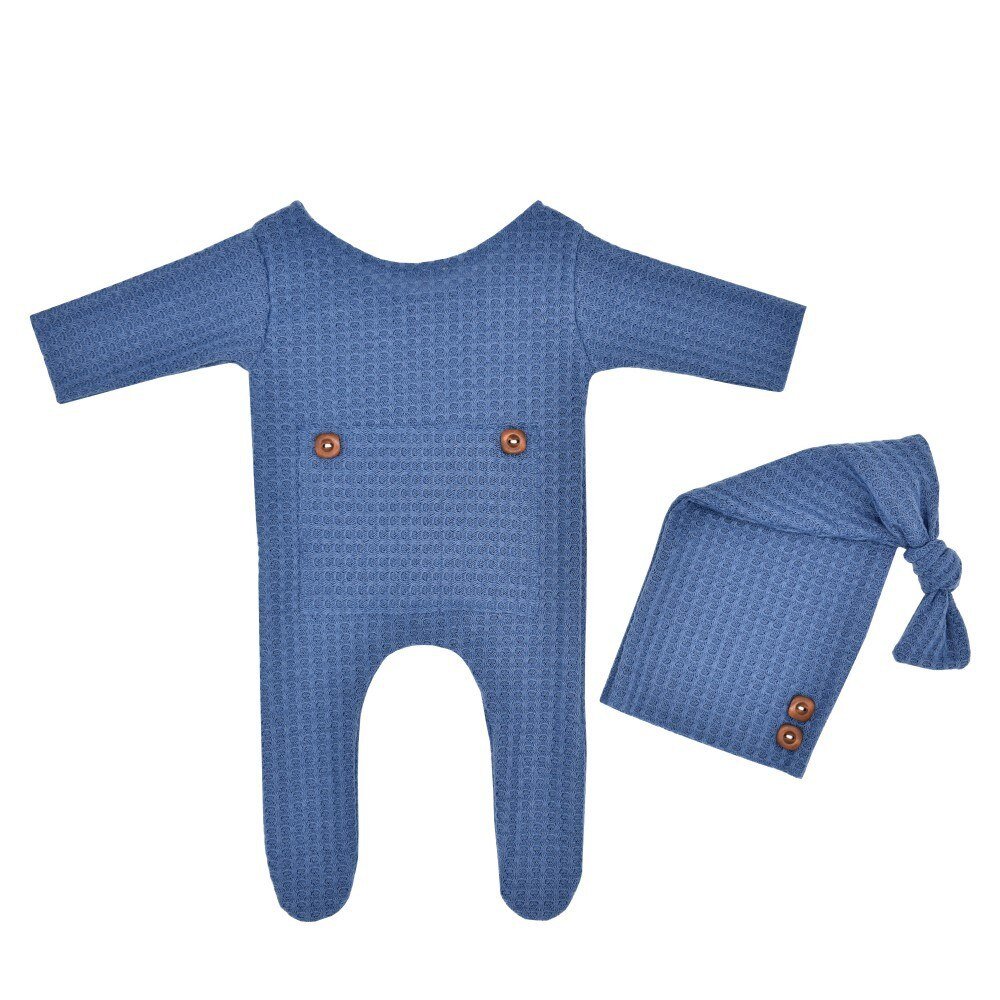 Pasgeboren Fotografie Rekwisieten Gebreide Kostuum Hoed Pasgeboren Accessoires Voor Meisje Jongen Kleding Nieuwe Geboren Baby Photografia 2Pcs