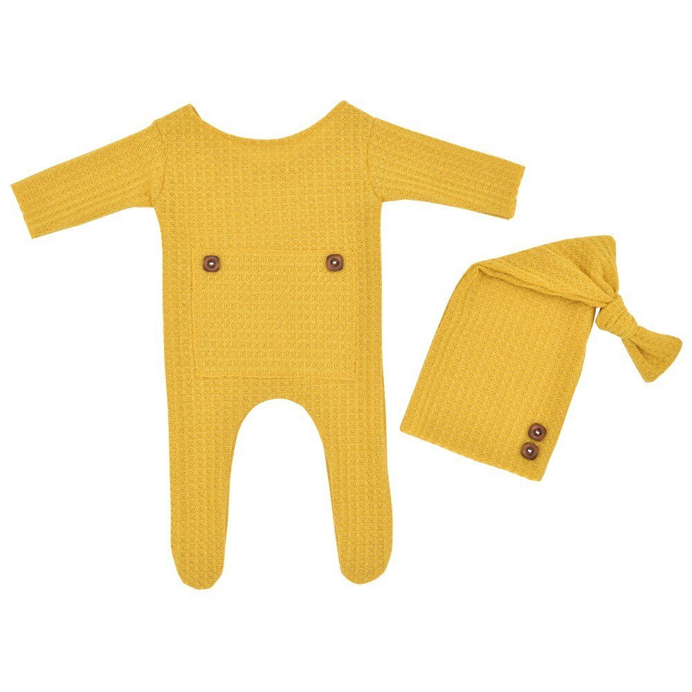 Pasgeboren Fotografie Rekwisieten Gebreide Kostuum Hoed Pasgeboren Accessoires Voor Meisje Jongen Kleding Nieuwe Geboren Baby Photografia 2Pcs