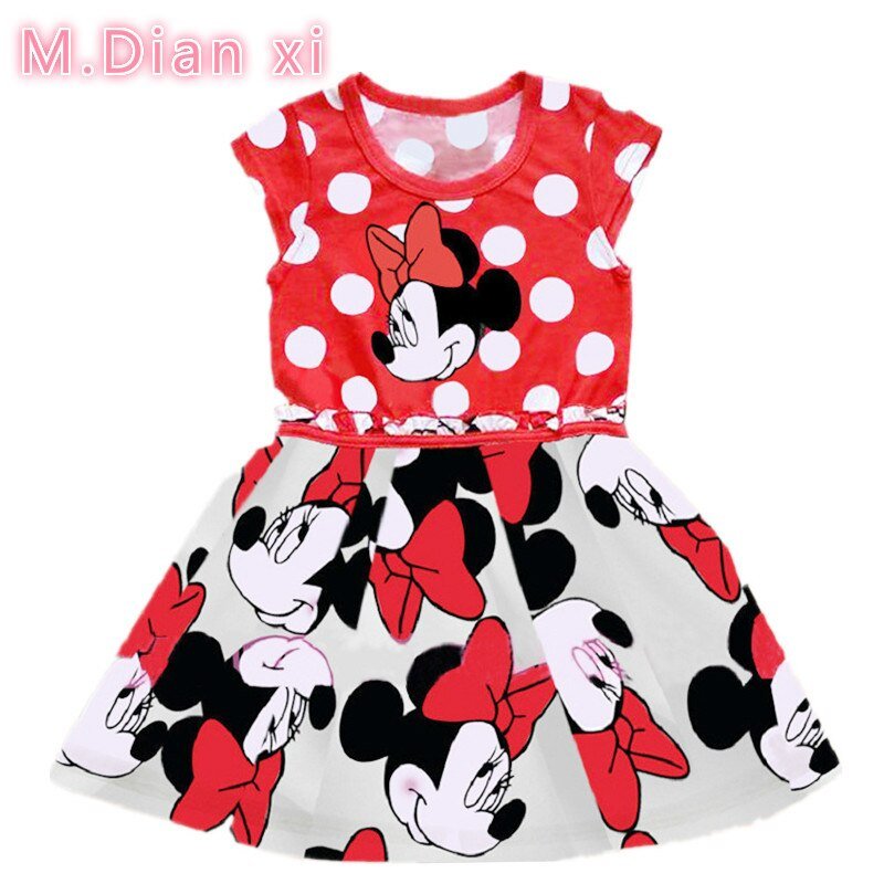 2018 Nieuwe Zomer Katoenen Baby Meisjes Cartoon Lange Mouwen Jurk Kinderkleding Kinderen Prinses Jurken Casual Kleding 0-2years