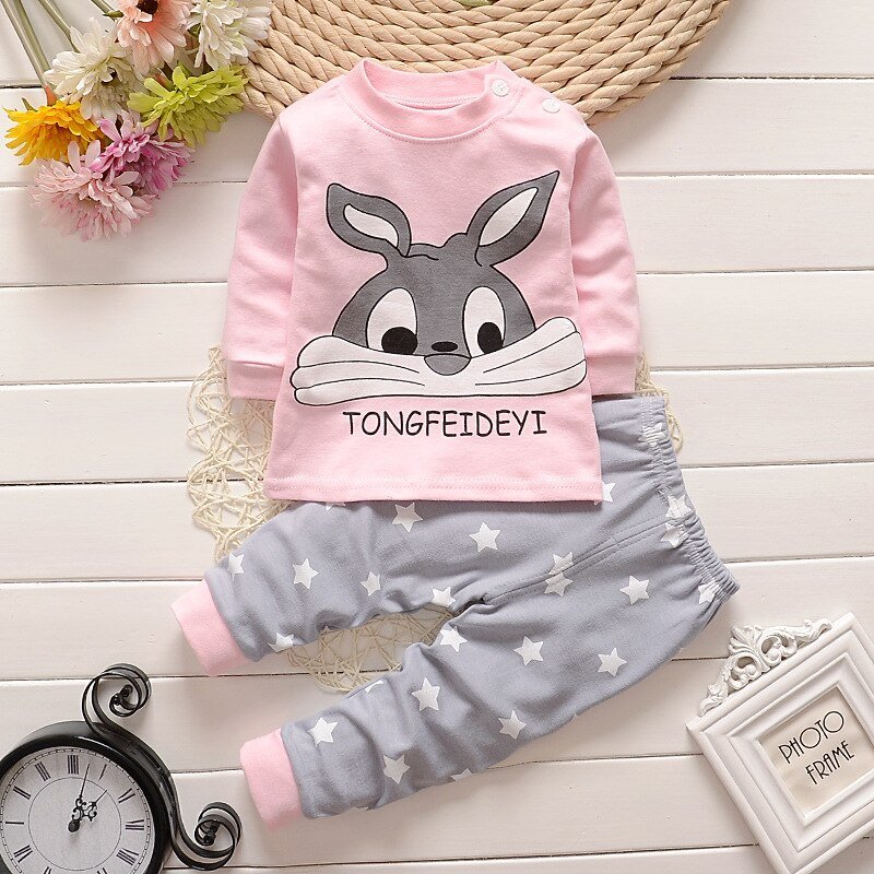 Baby Kleding Katoen Jongens En Meisjes Baby Ondergoed Set Kinderen Herfst Kleding Lange Broek Thuis Kinderen Pasgeboren Kleding