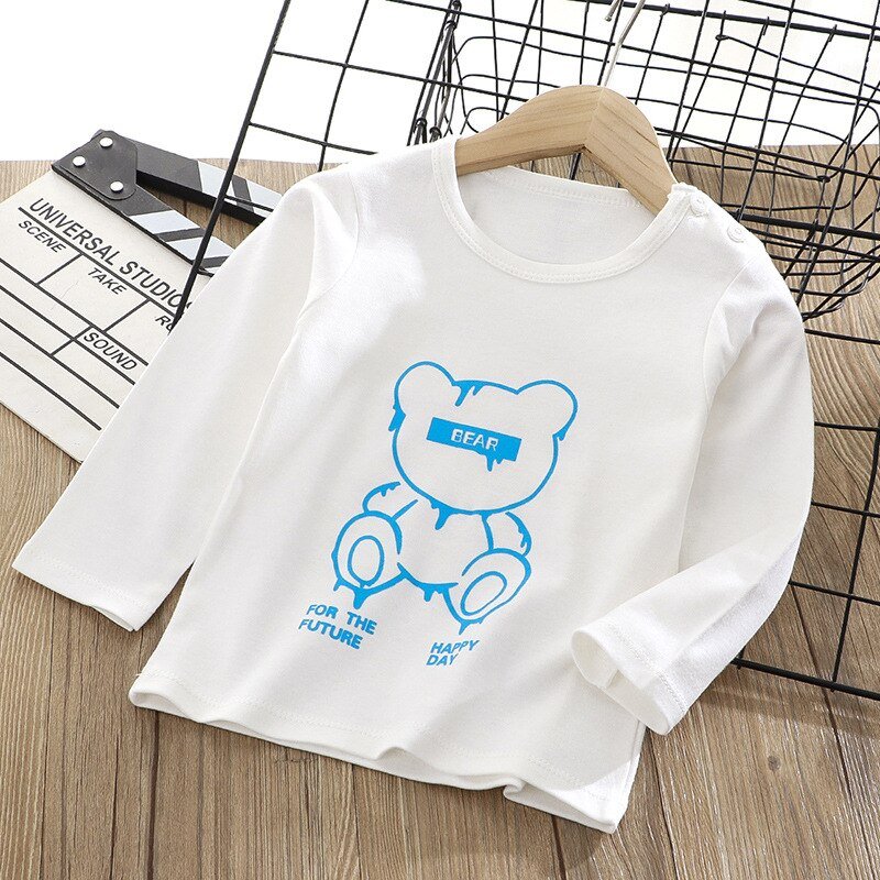 Baby Jongens Meisjes Tees 6M-5T Herfst Winter Katoenen T-shirt Cartoon Lange Mouwen Kinderen Kinderen Casual kleding O-hals Shirts Tops