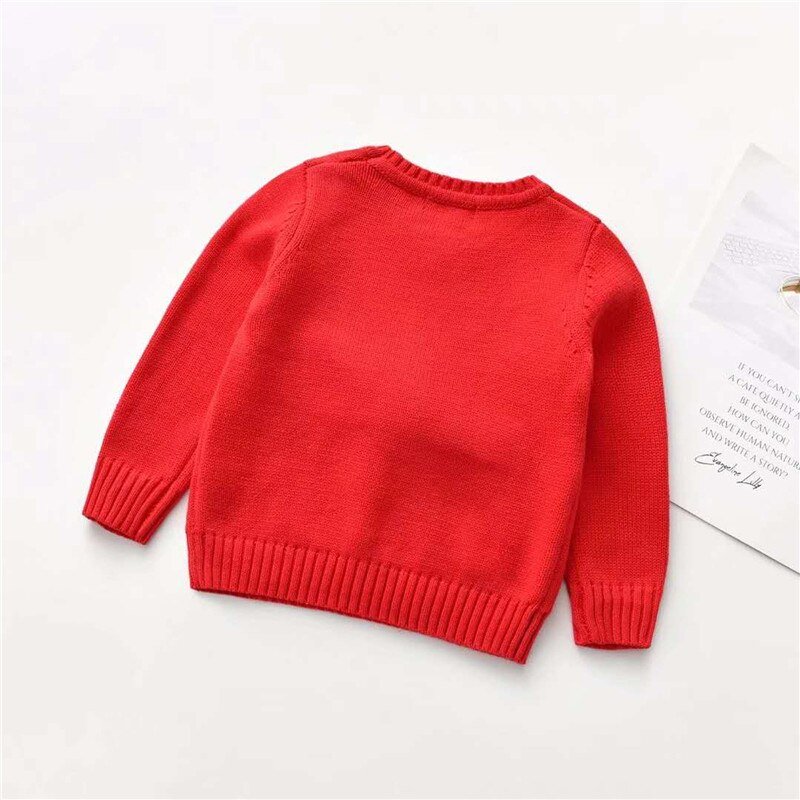 Peuter Kerst Trui Tops Baby Cartoon Herten Lange Mouwen Ronde Hals Gebreide Trui Met Pompom Herfst Winter Kleding